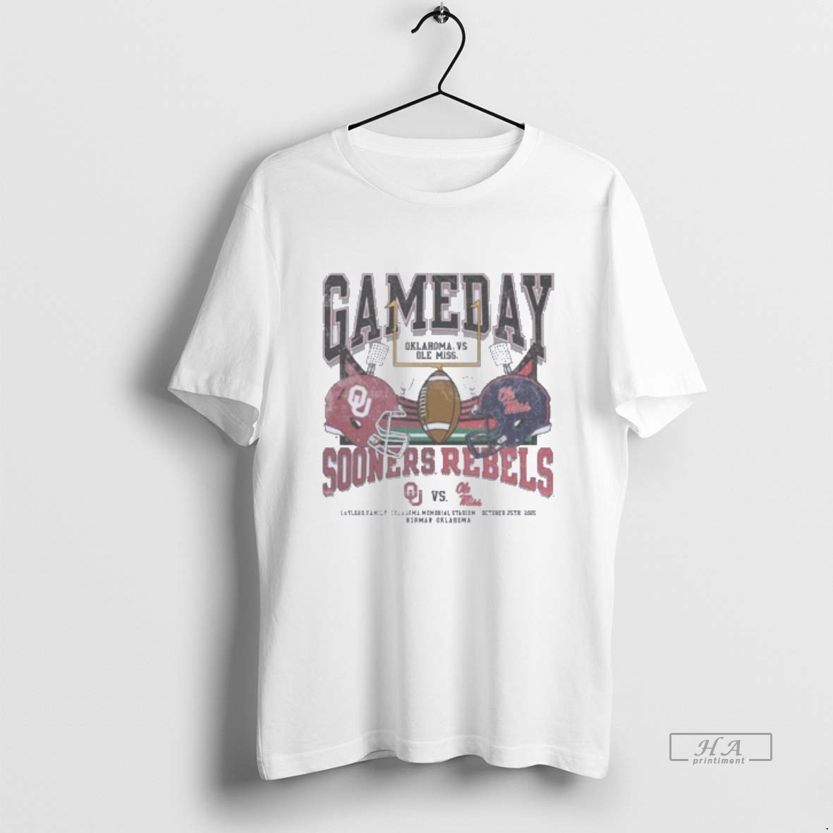 Trendy Gameday Oklahoma Vs Ole Miss 2025 Tee Shirt