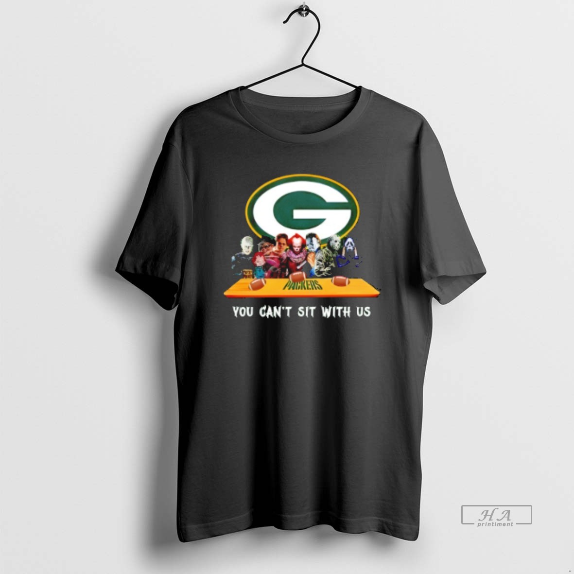 Trendy Horror Movie Characters You Cant Sit With Us Green Bay Packers Halloween Tee Shirt