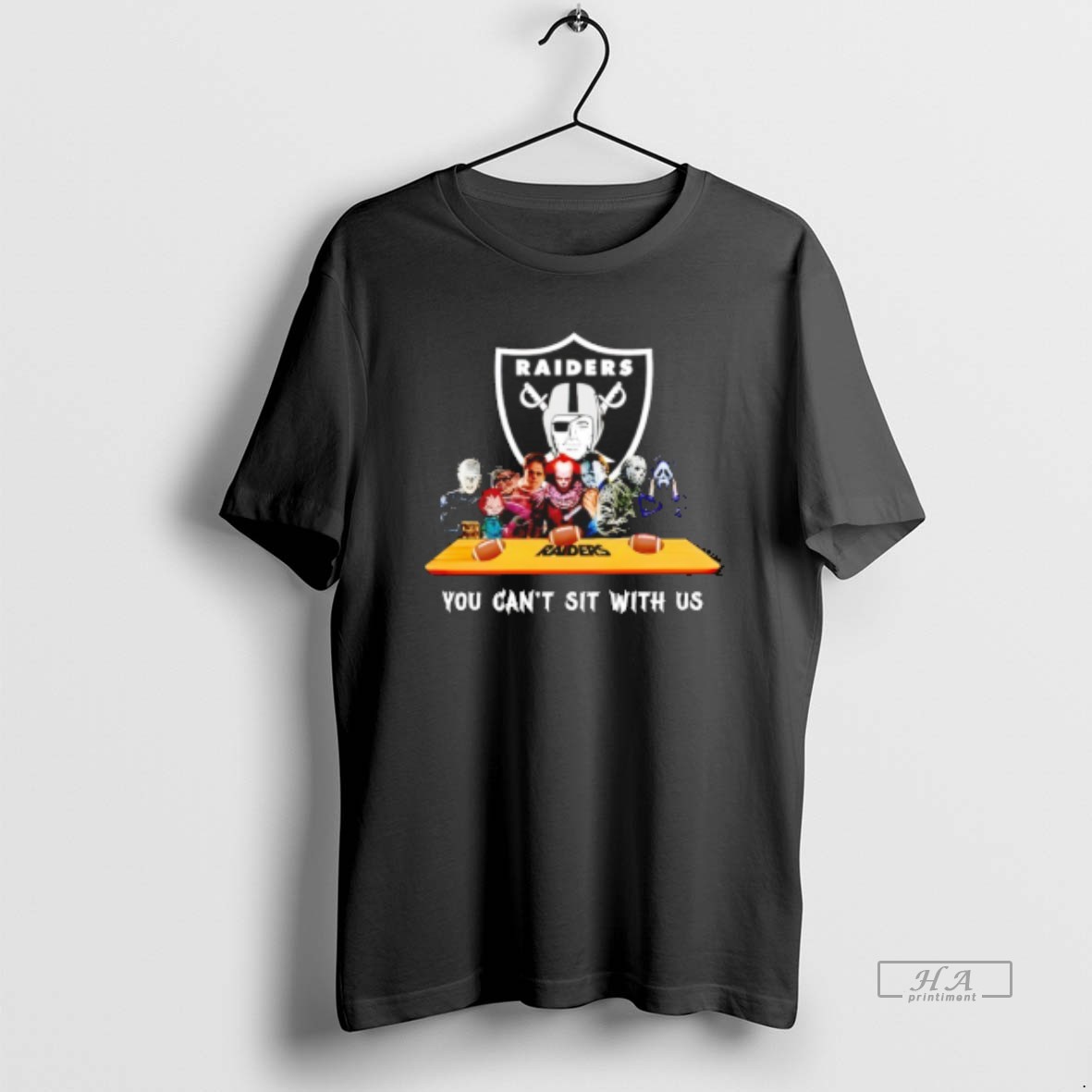 Trendy Horror Movie Characters You Cant Sit With Us Las Vegas Raiders Halloween Tee Shirt