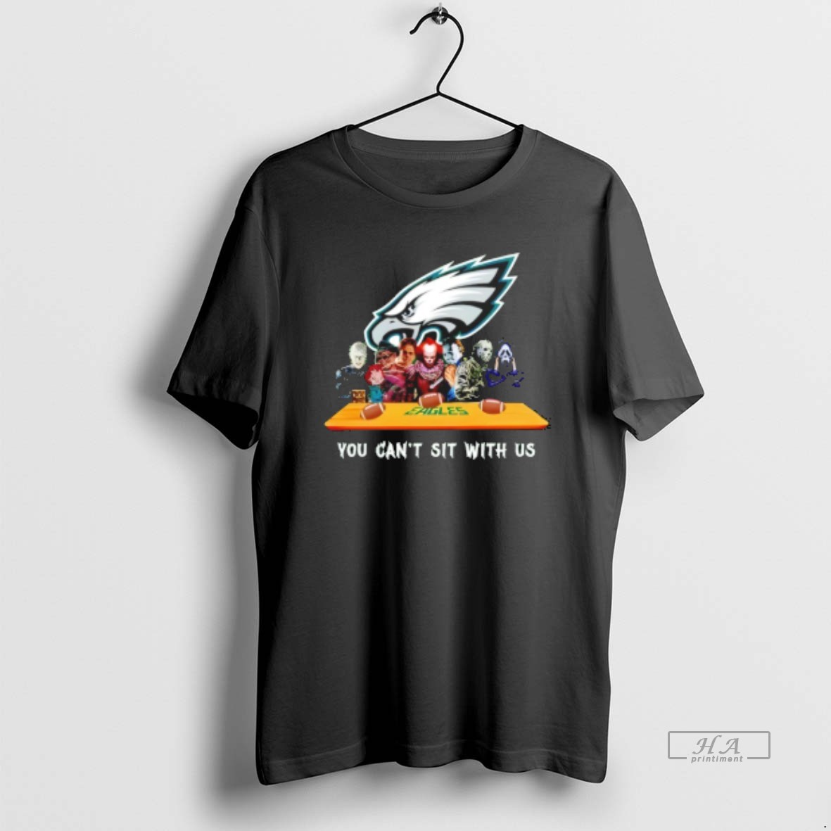 Trendy Horror Movie Characters You Cant Sit With Us Philadelphia Eagles Halloween Tee Shirt