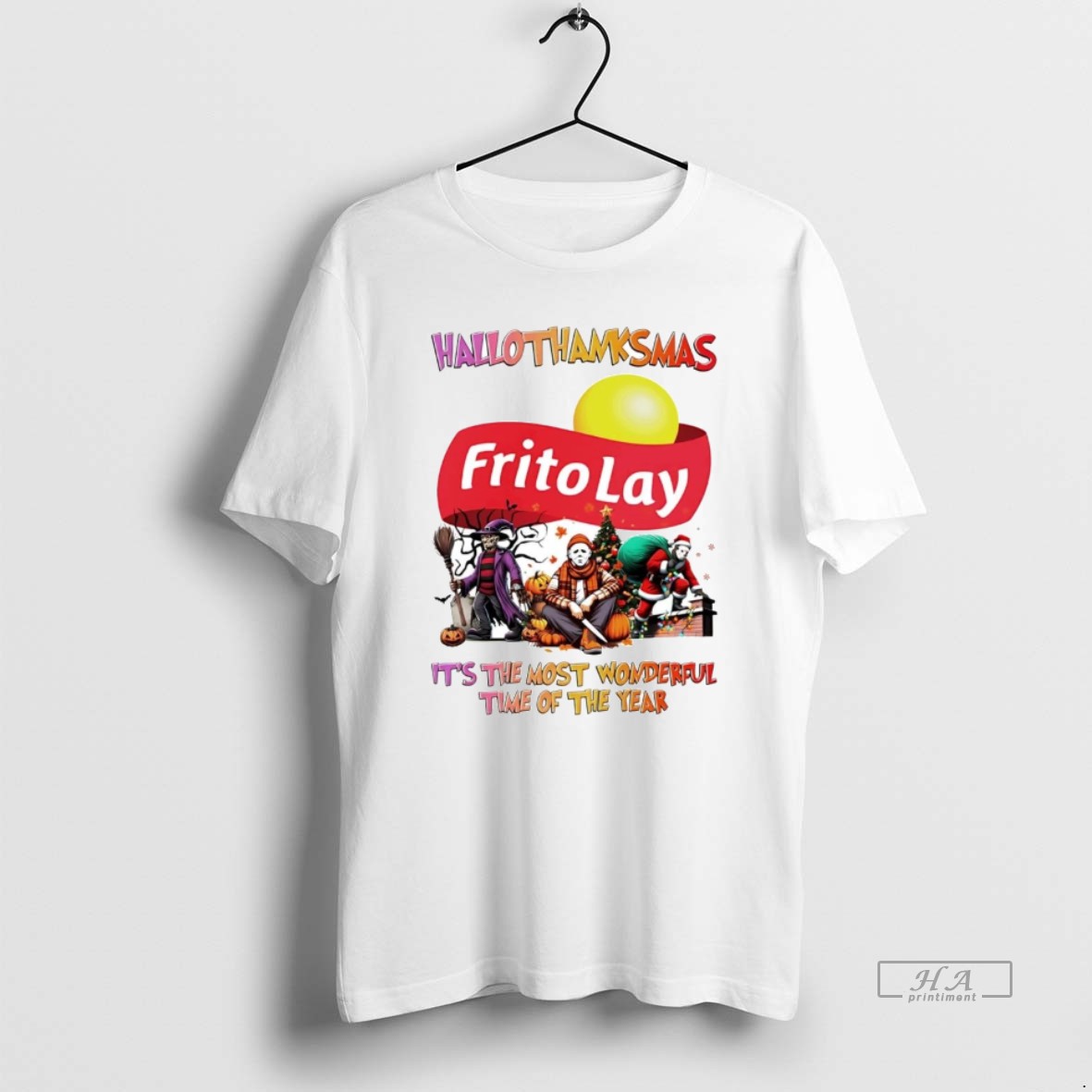 Trendy Horror Movies Fritolay Hallothanksmas Its The Most Wonderful Time Tee Shirt