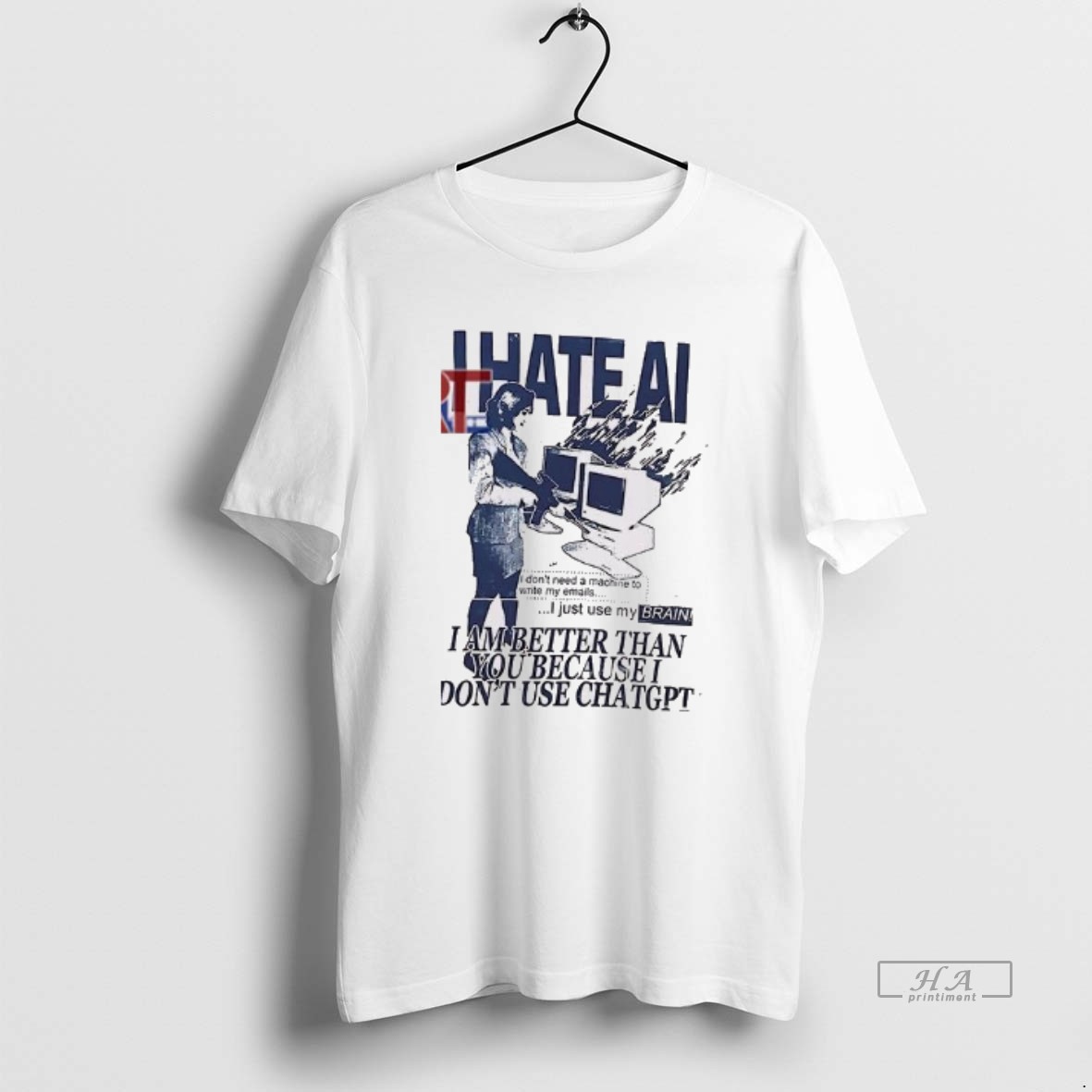 Trendy I Hate Ai I Am Better Than You Because I Dont Use Chatgpt Tee Shirt