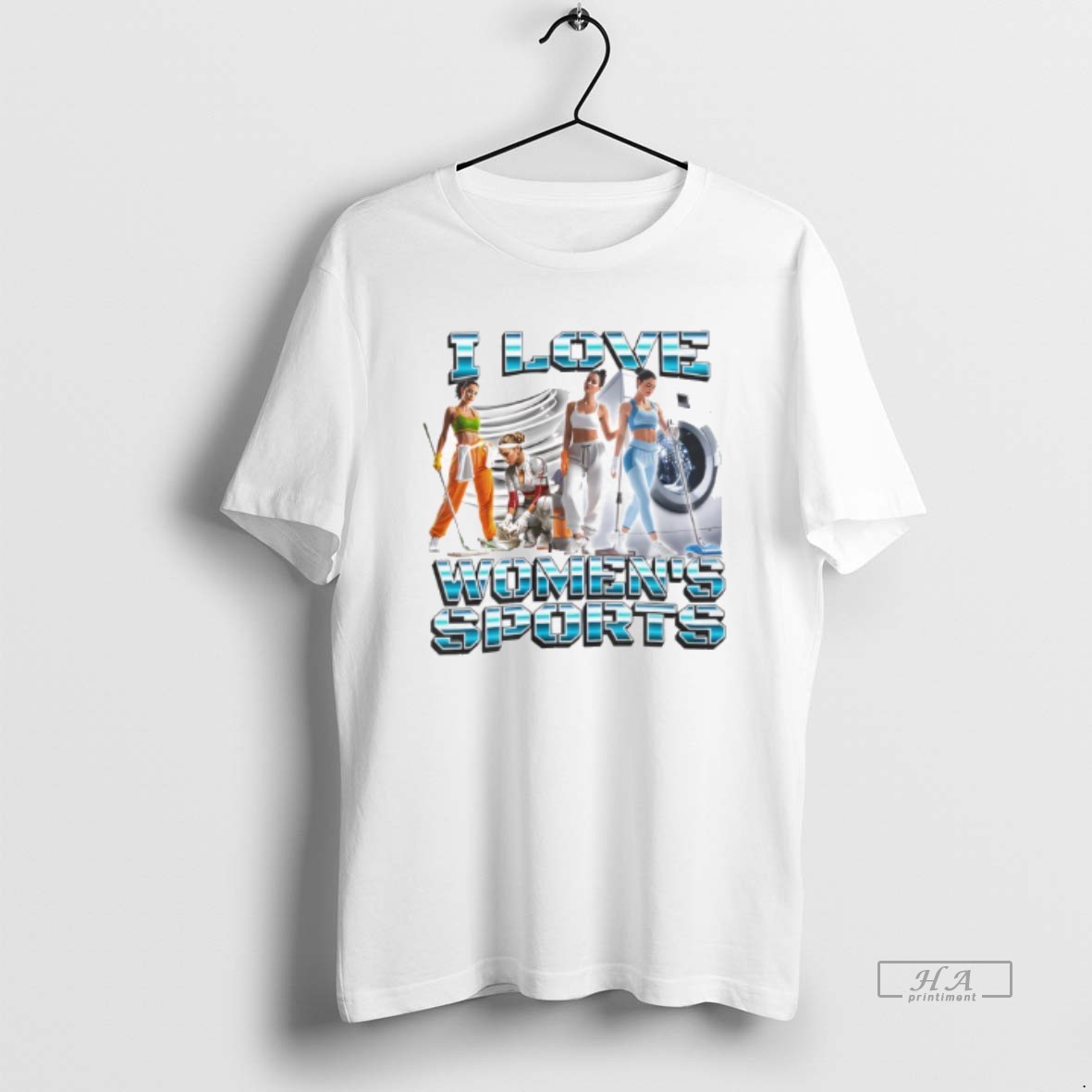 Trendy I Love Womens Sports Graphic Tee Shirt