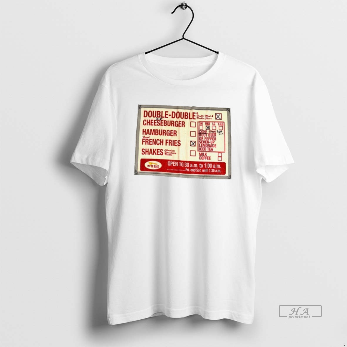 Trendy In N Out Burger Double Double Cheeseburger Hamburger French Fries Shakes Tee Shirt