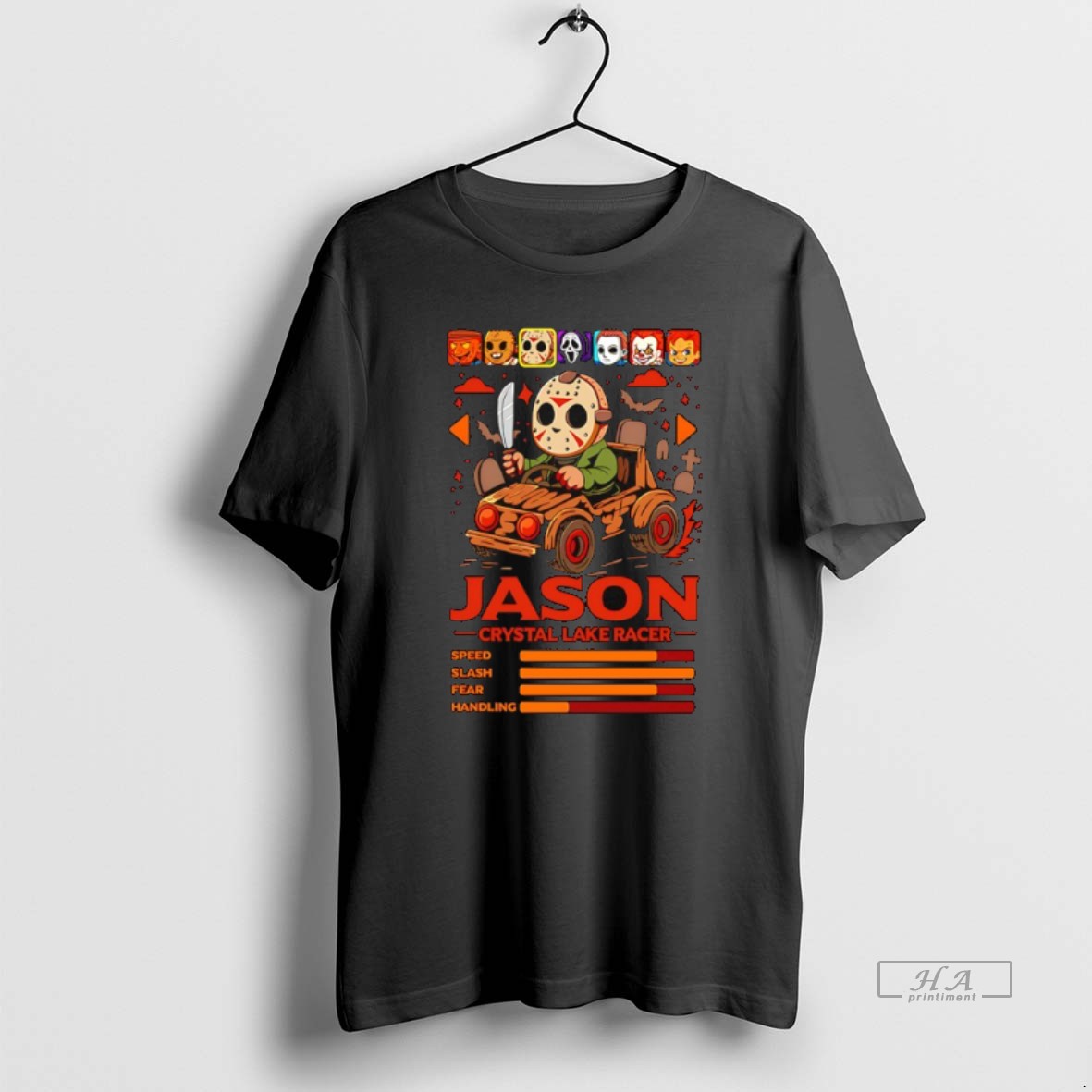 Trendy Jason Voorhees Crystal Lake Racer Speed Slash Fear Handling Tee Shirt