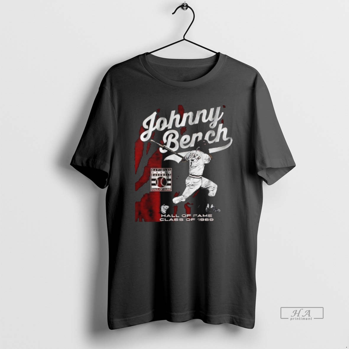 Trendy Johnny Bench Hall Of Fame Class Of 1989 Baseball Signature Tee Shirt