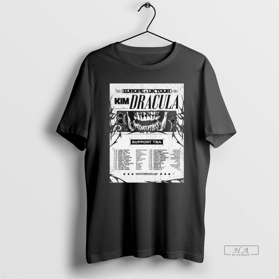 Trendy Kim Dracula Europe Uk Tour 2026 Long Sleve Tee Shirt