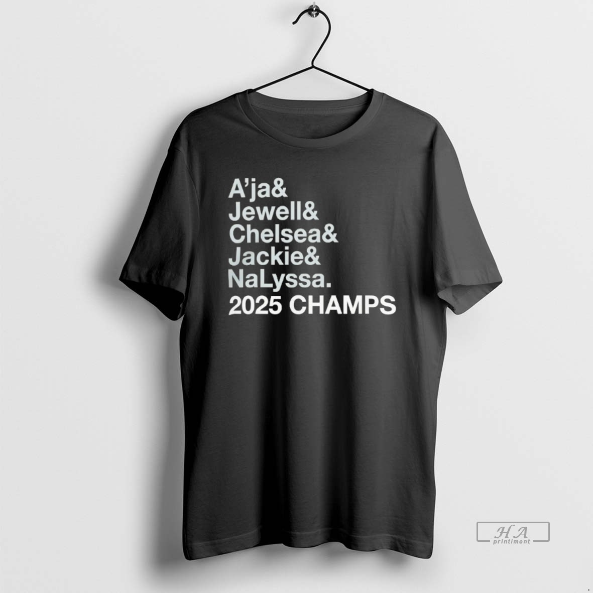 Trendy Las Vegas Aces Aja Jewell Chelsea Jackie Nalyssa 2025 Champs Tee Shirt