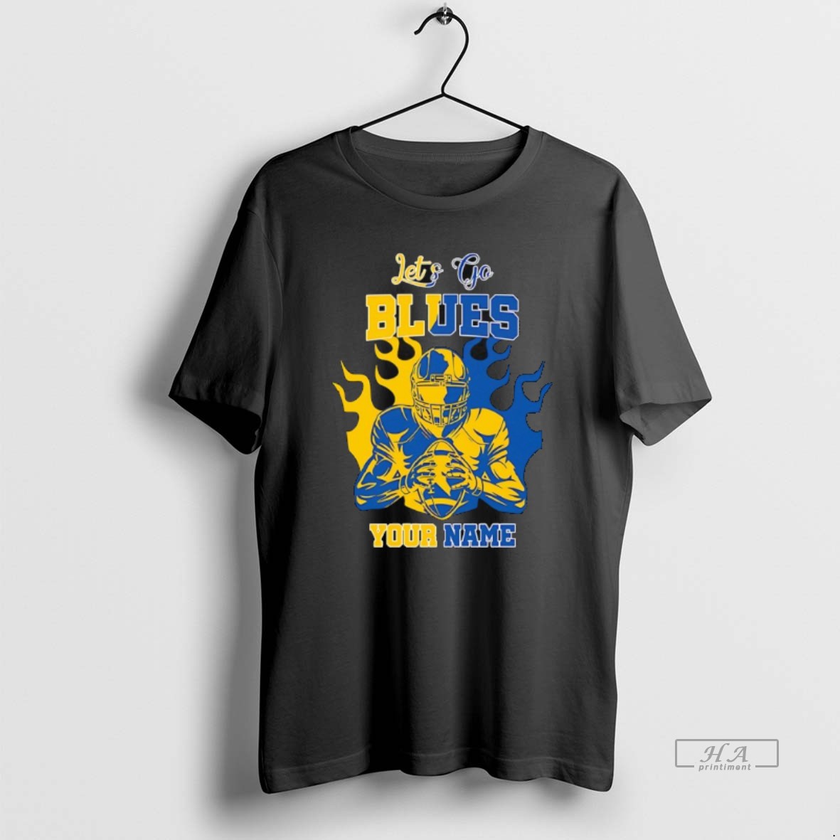 Trendy Lets Go Blues Your Name Michigan Wolverines Player Tee Shirt