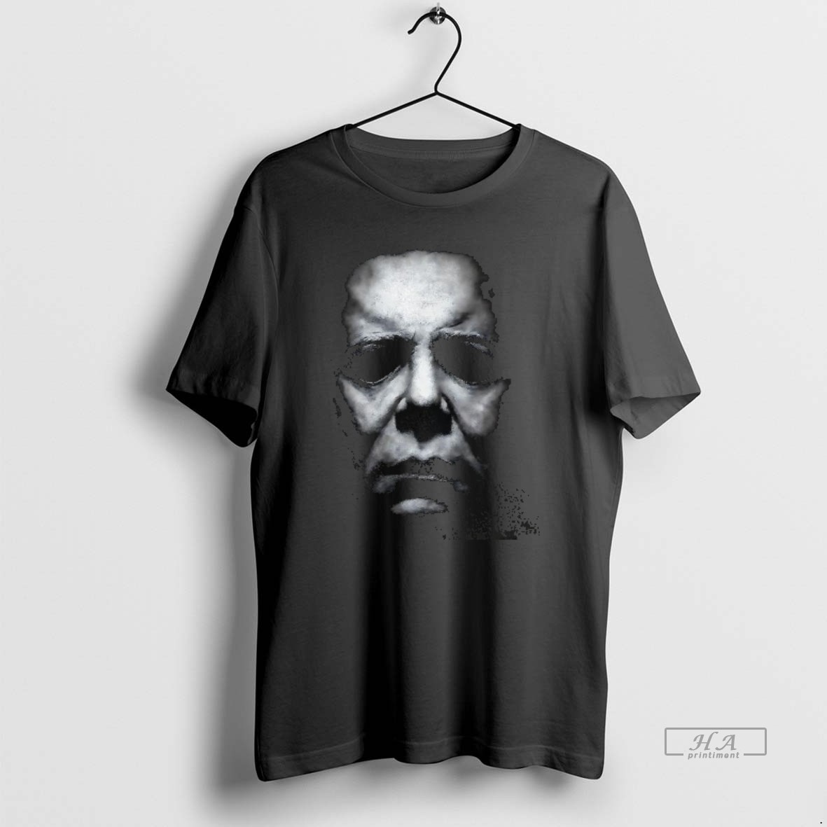 Trendy Michael Myers Halloween Big Face Graphic Tee Shirt