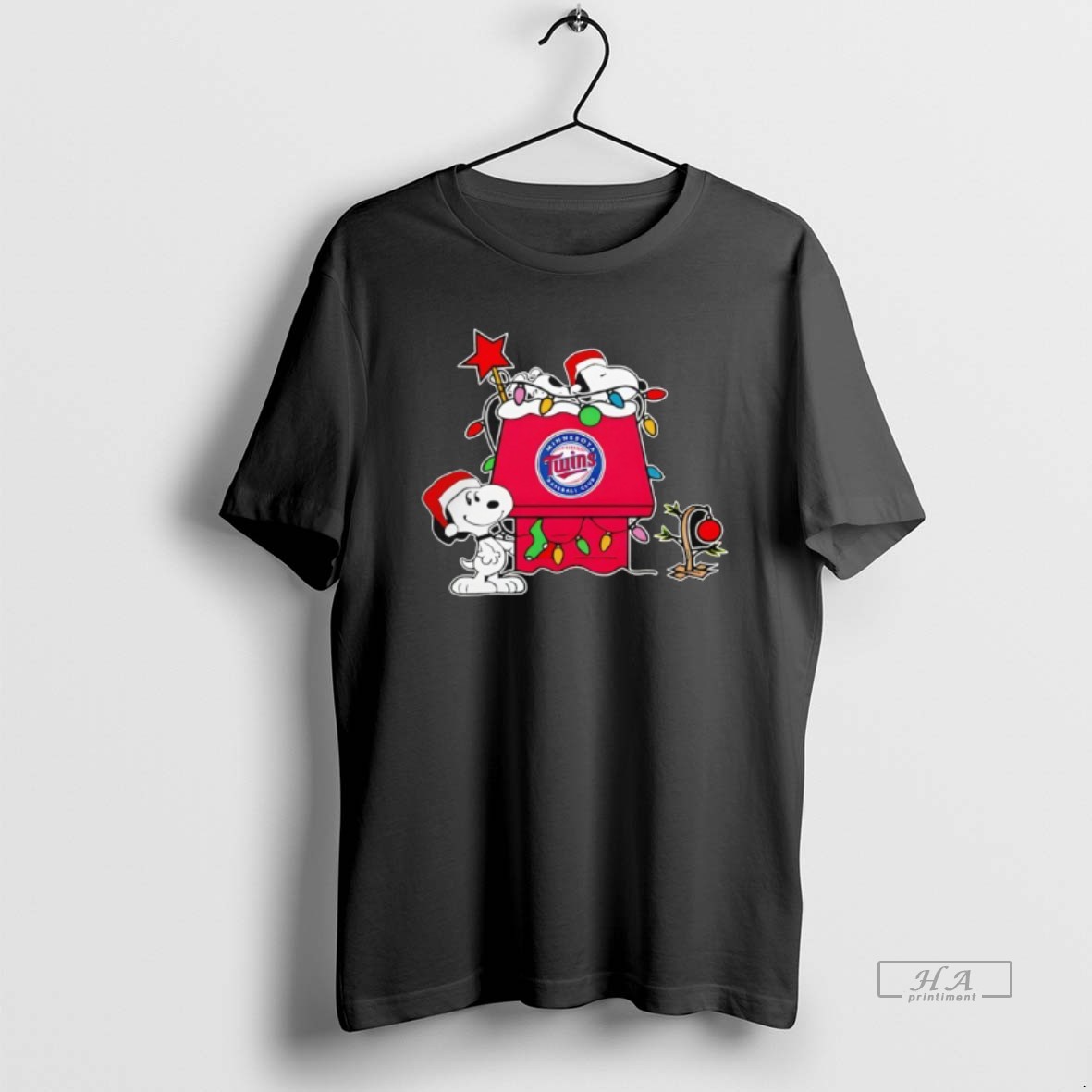 Trendy Minnesota Twins Christmas Snoopy Doghouse Tee Shirt