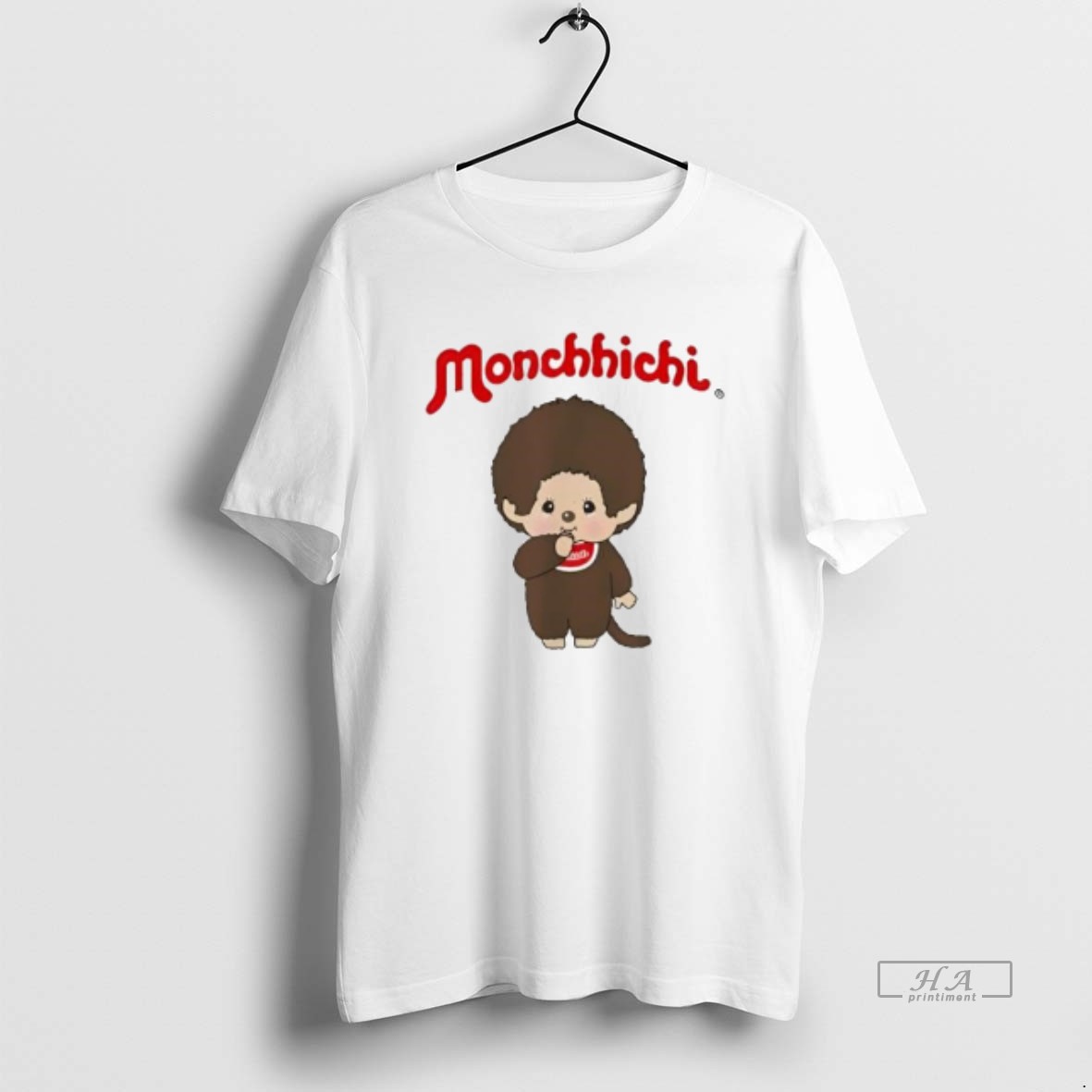 Trendy Monchhichi Cute Stance Thumbs Up Fluffy Little Guy Tee Shirt