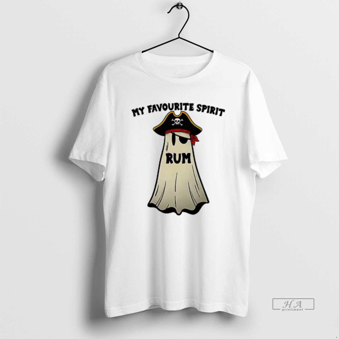 Trendy My Favourite Spirit Ghost Pirates Rum Halloween Tee Shirt