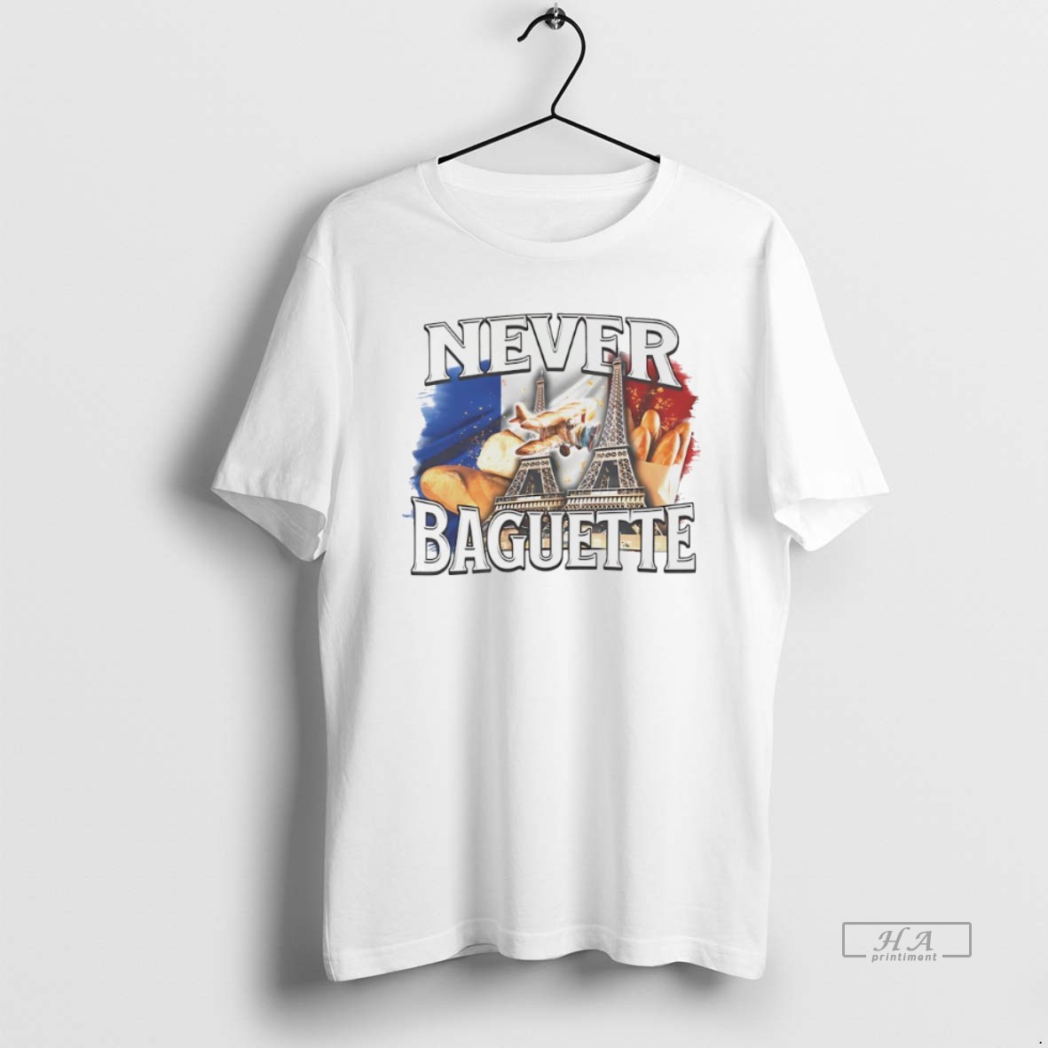 Trendy Never Baguette Eiffel Tee Shirt