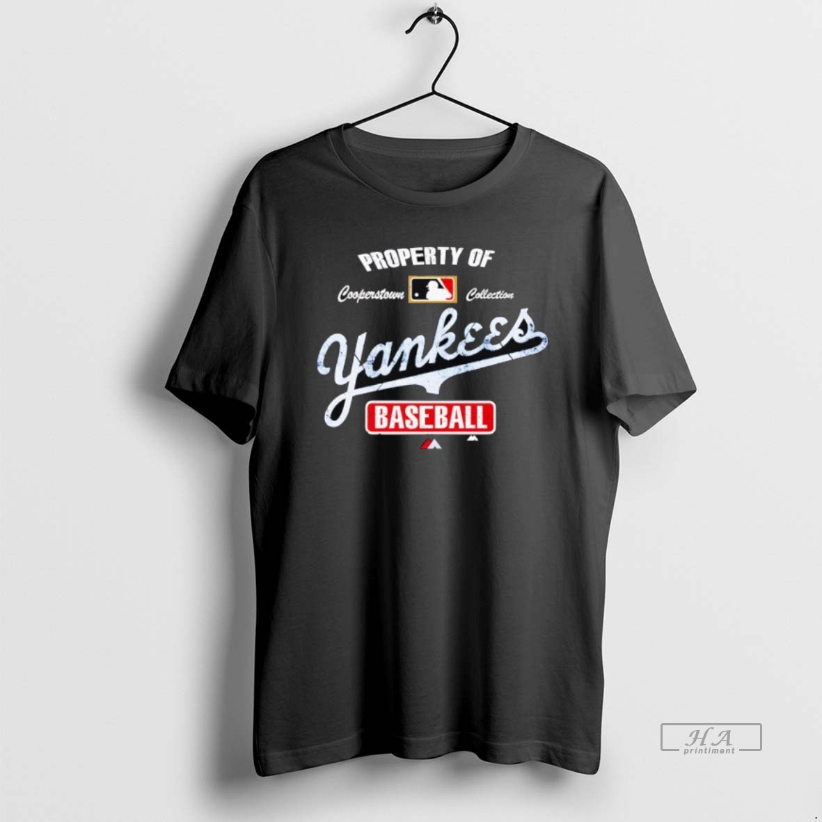 Trendy New York Yankees Cooperstown Property Of Baseball Tee Shirt