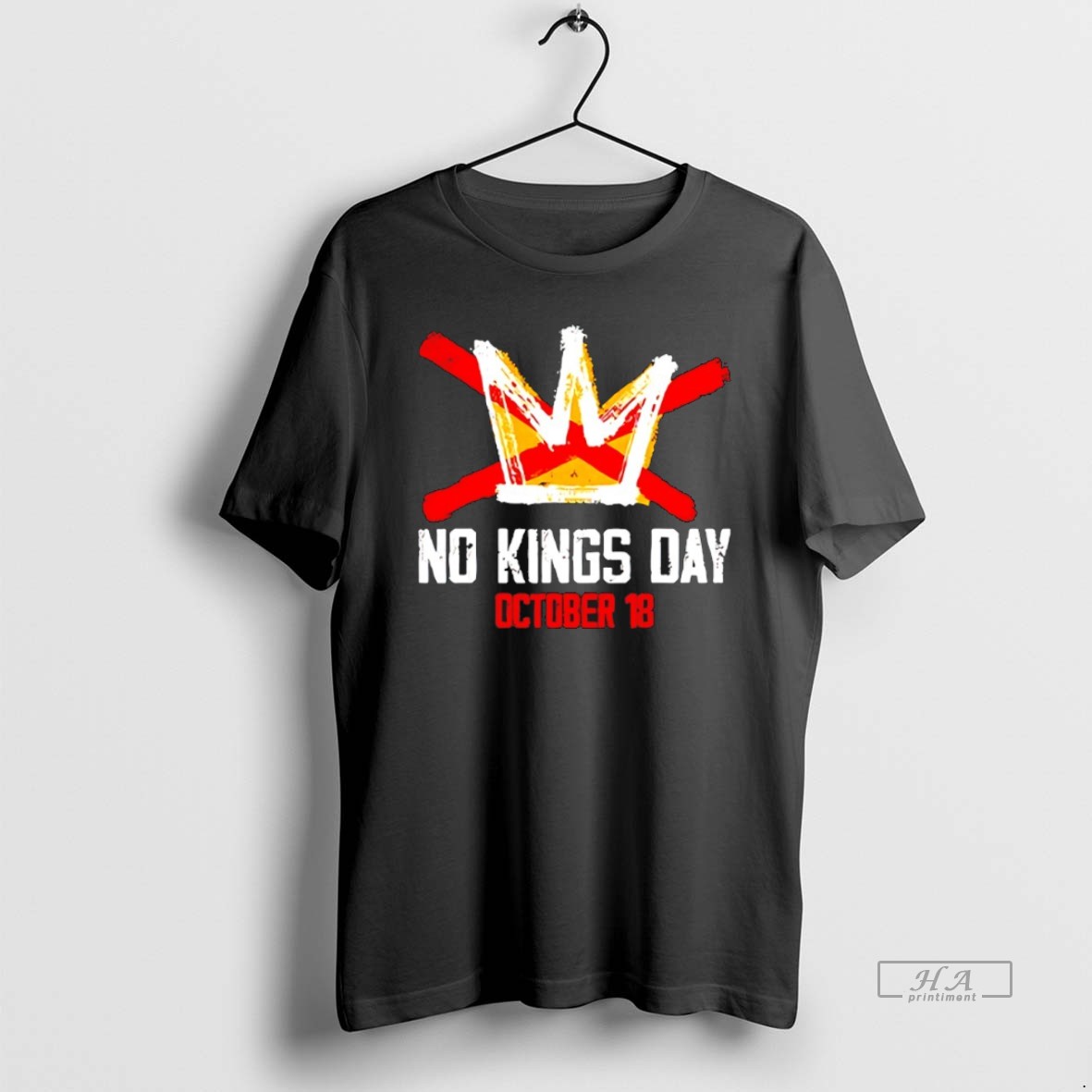Trendy No Kings Day October 18 Anti Trump Tee Shirt