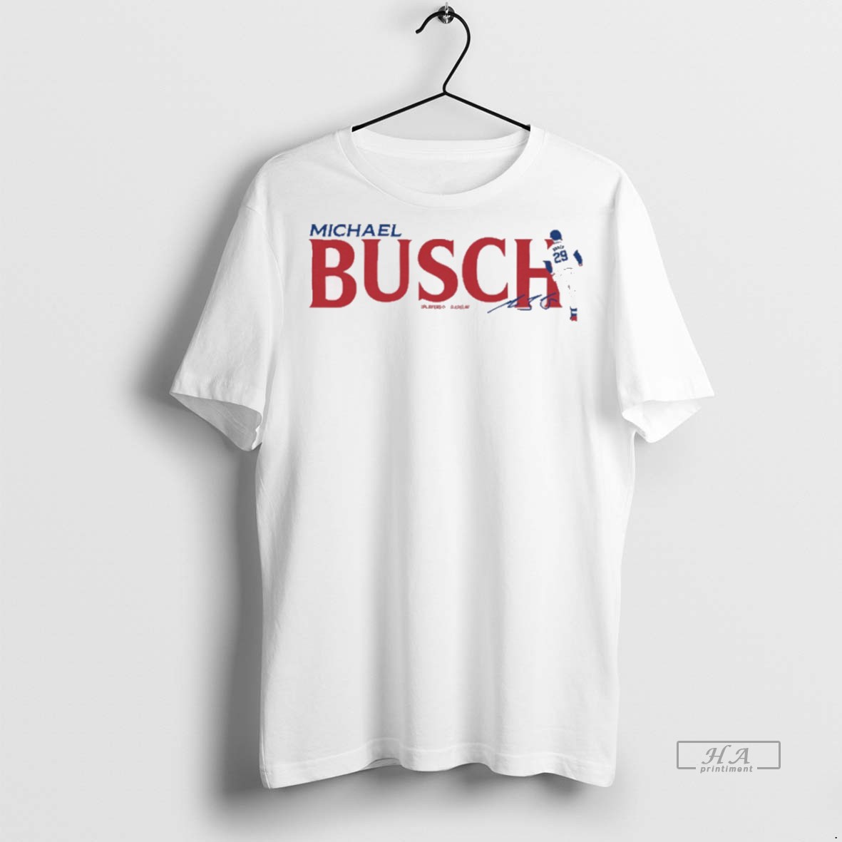 Trendy Official Michael Busch Chicago Cubs Mlb Slash Line Signature Tee Sweater Hoodie
