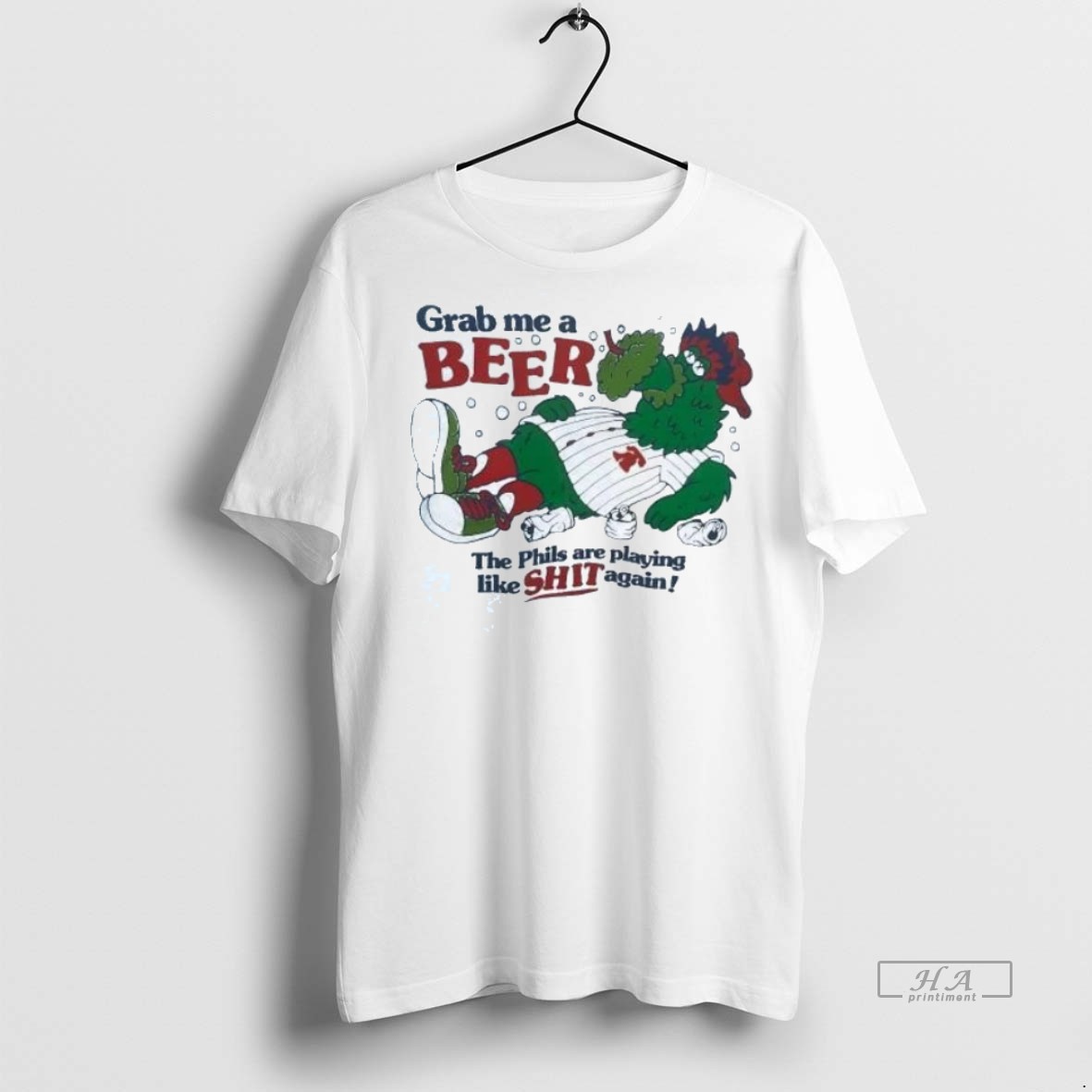 Trendy Official Phillie Phanatic Grab Me A Beer The Phils Are Playing Like Shit Again Tee Sweater Hoodie
