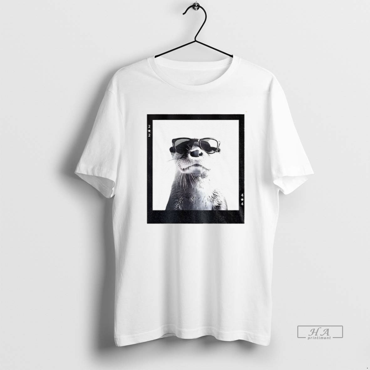 Trendy Otter Wearing Glasses Photo Funny Meme Tee Shirt