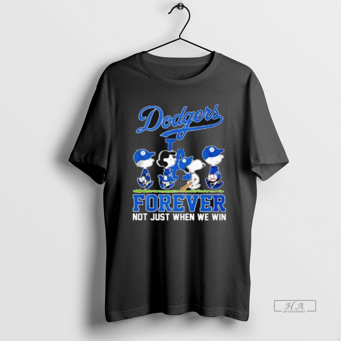 Trendy Peanuts Los Angeles Dodgers Forever Not Just When We Win Tee Shirt