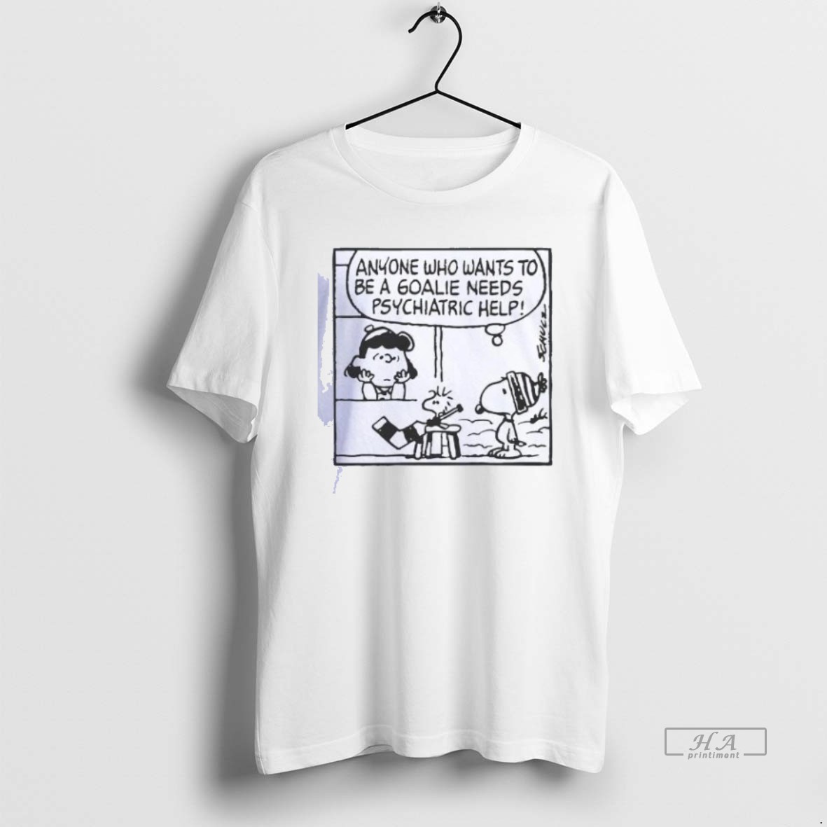 Trendy Peanuts X Usa Hockey Woodstock Goalie Anyone Who Wants To Be A Goalie Needs Psychiatric Help Shirts Tee Shirt