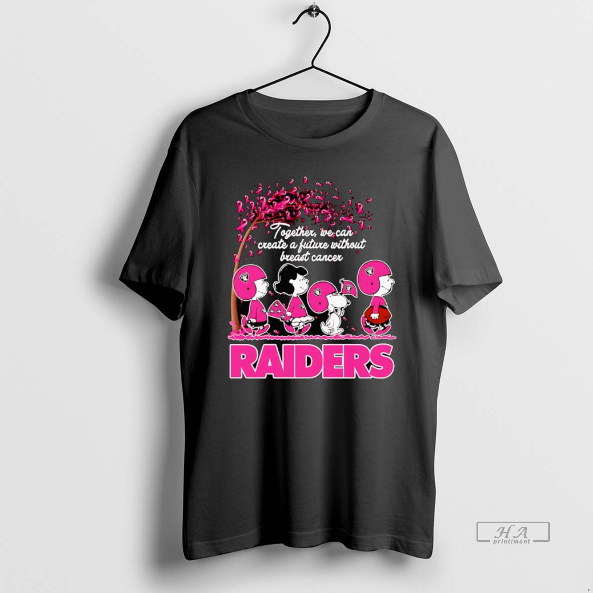 Trendy Peanuts Together We Can Create A Future Without Breast Cancer Raiders Tee Shirt