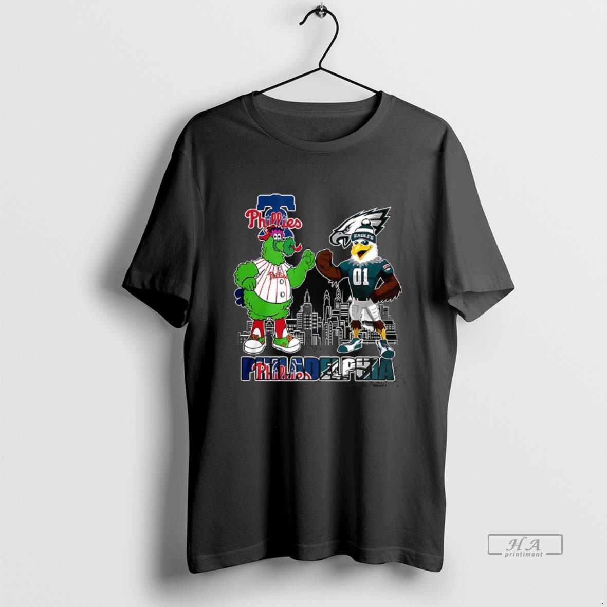Trendy Phillie Phanatic Philadelphia Phillies Touch Hands Swoop Philadelphia Eagles Mascot Tee Shirt