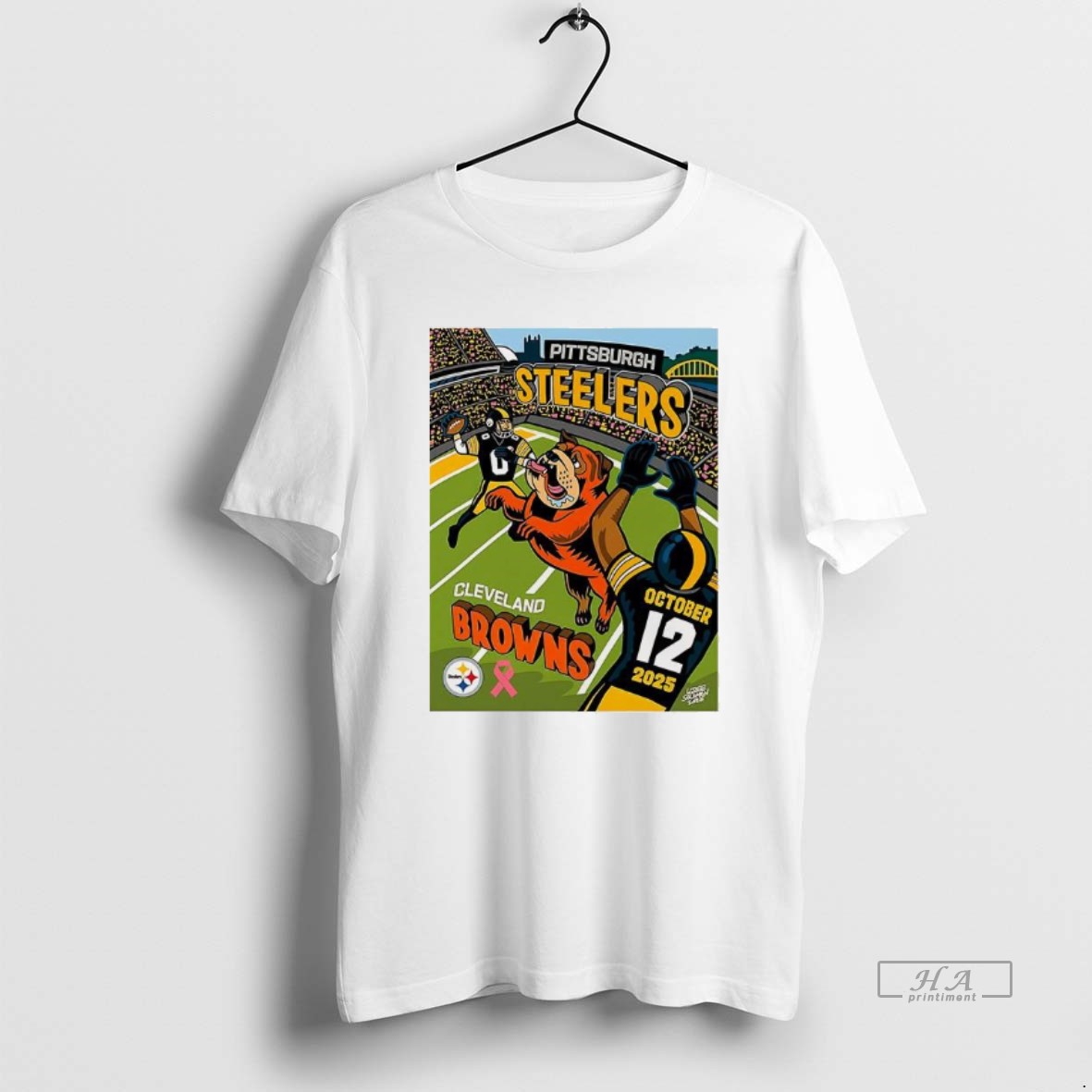 Trendy Pittsburgh Steelers Vs Cleveland Browns Nfl 2025 Pink Ribbon Tee Shirt