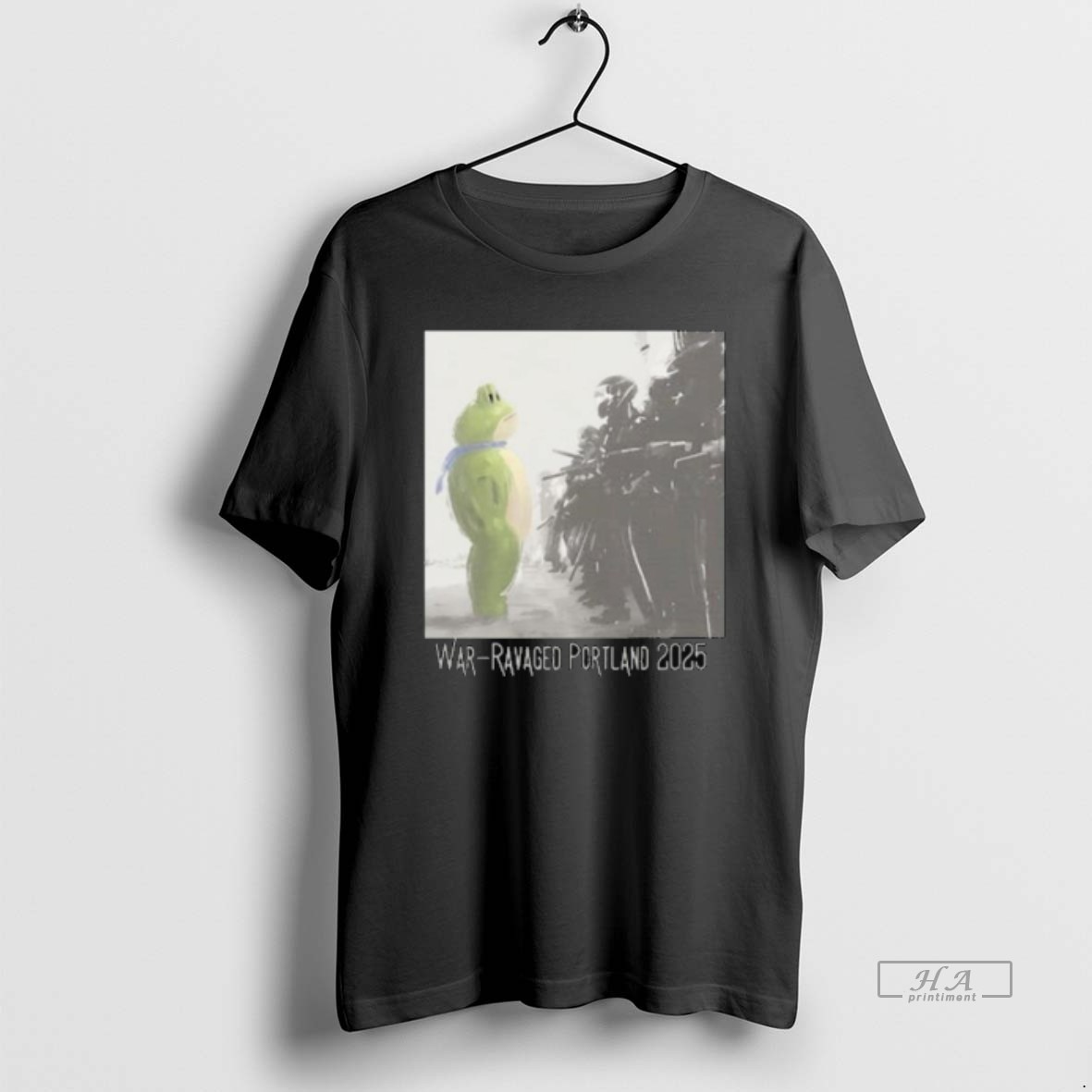 Trendy Portland Frog Anti Ice War Ravaged Portland 2025 Long Sleve Tee Shirt