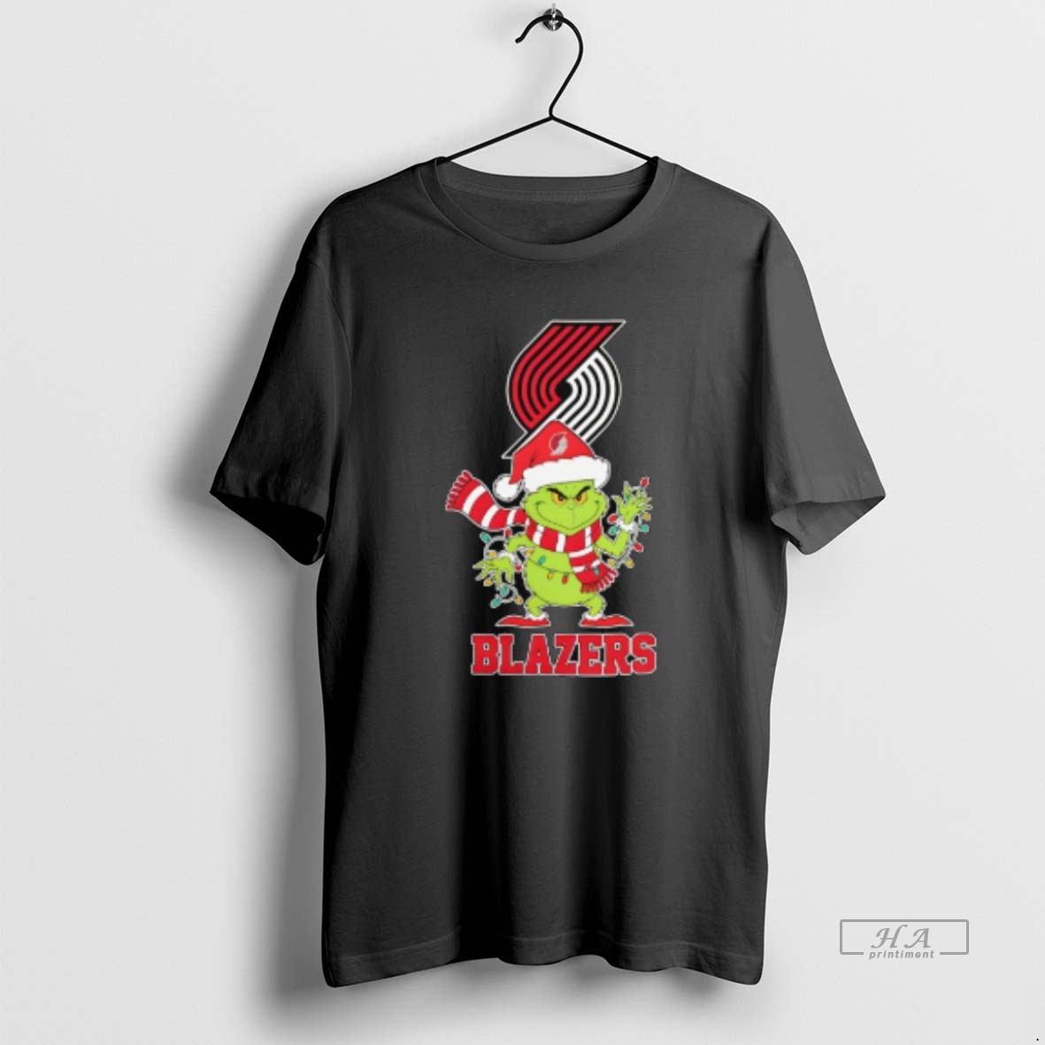 Trendy Portland Trail Blazers Christmas Grinch Santa Holiday Tee Shirt