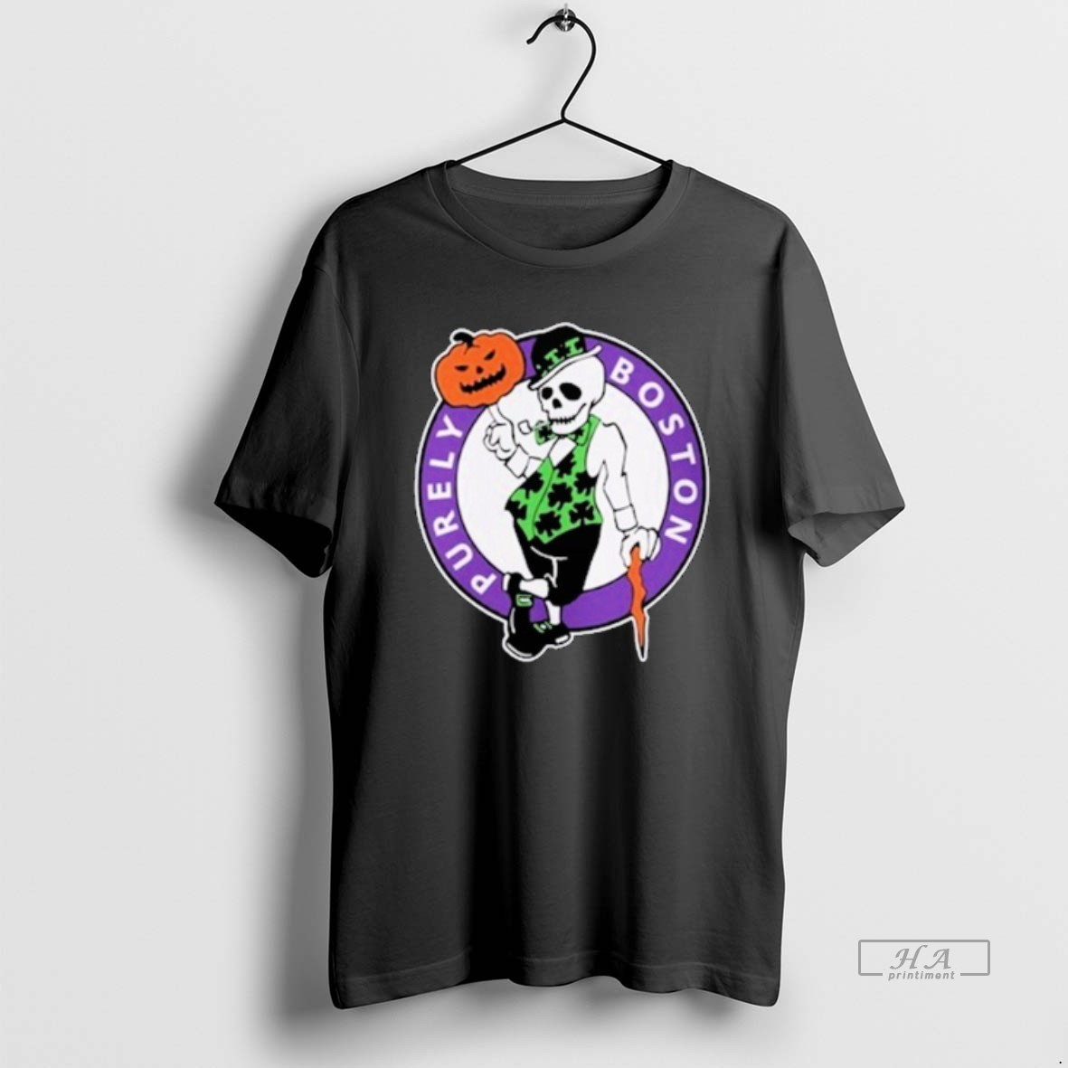 Trendy Purely Boston Celtics Haunted Hoops Halloween Tee Shirt