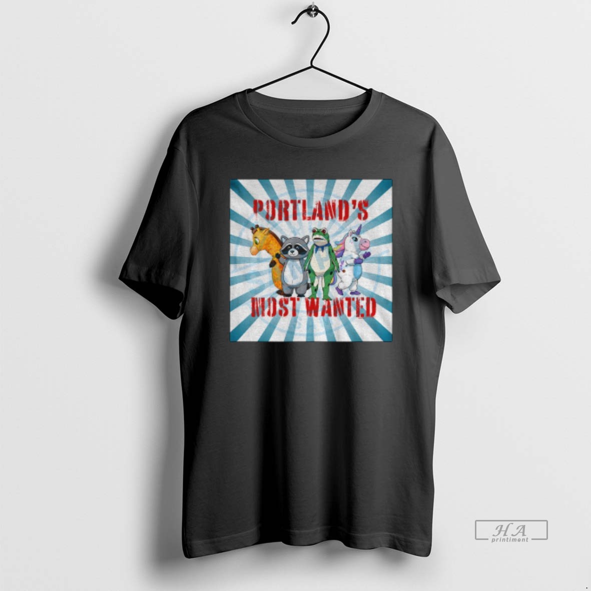 Trendy Raccoon Portland Frog Portlands Most Wanted Protest Anti Ice Political Tee Shirt