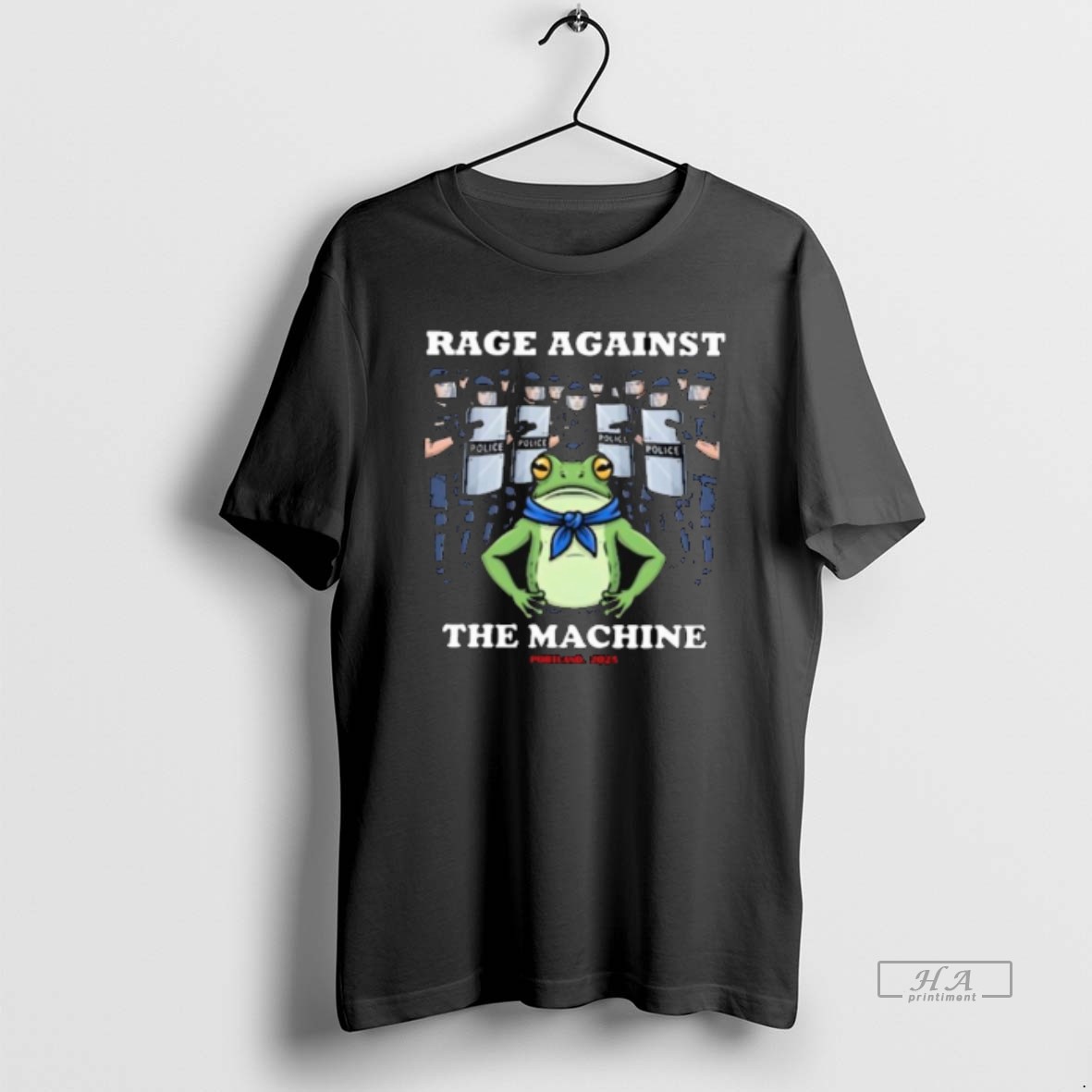 Trendy Rage Against The Machine Frog Portland 2025 Protest Portland Frog Protest Long Sleve Tee Shirt