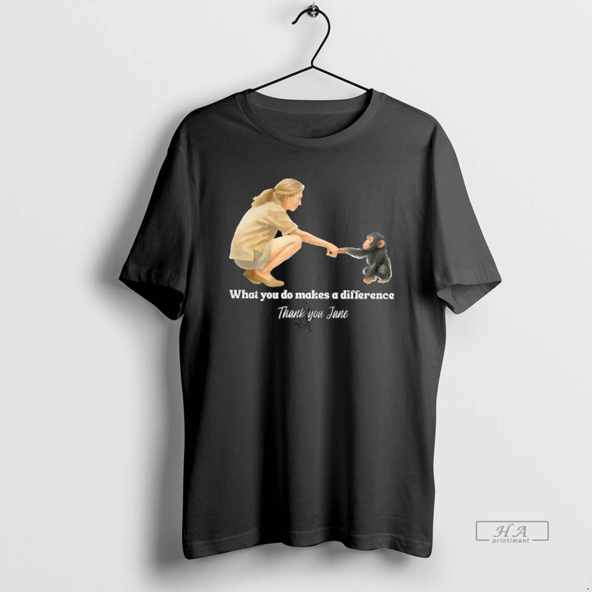 Trendy Remember Jane Goddall What You Do Makes A Difference Thank You Tee Shirt