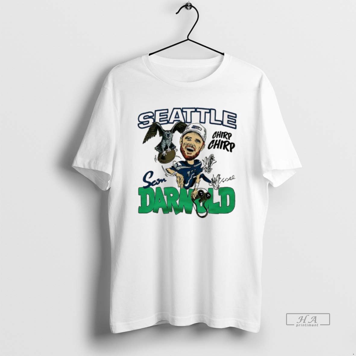 Trendy Sam Darnold Seattle Seahawks Football Chirp Chirp Signature Tee Shirt