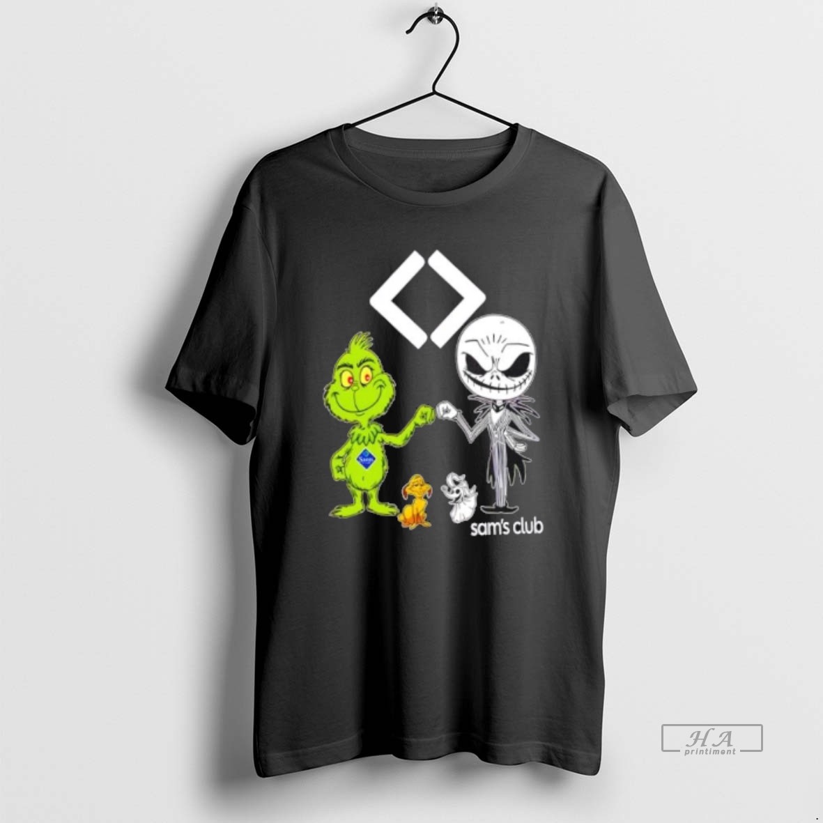 Trendy Sams Club X Grinch And Jack Skellington Fist Bump Friends Tee Shirt