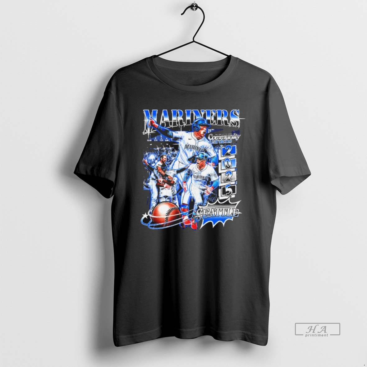 Trendy Seattle Mariners 2025 Community Garden Player Mlb Blackshirt Tee Shirt