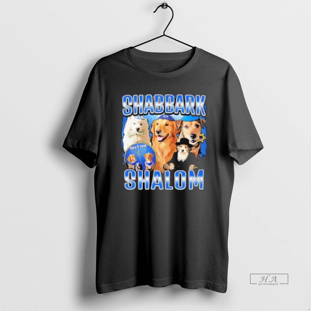 Trendy Shabbark Shalom Dogs Graphic Tee Shirt