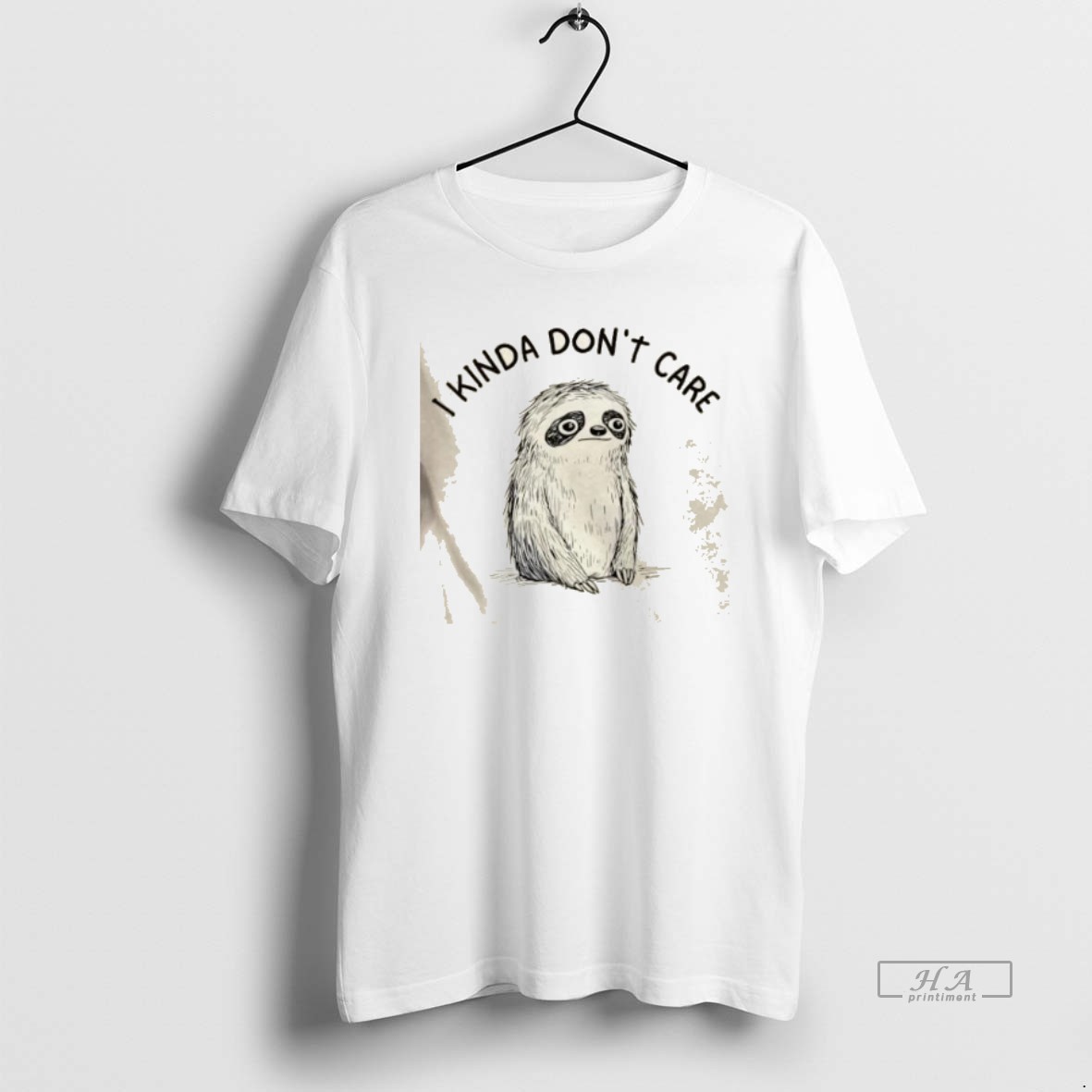 Trendy Sloth I Kinda Dont Care Tee Shirt