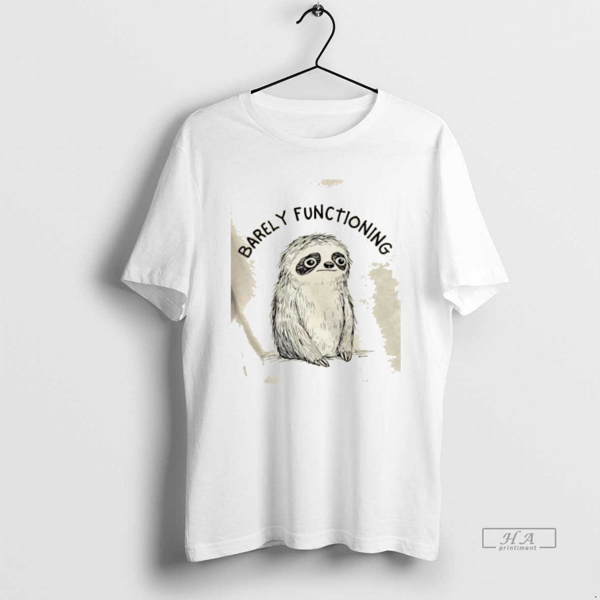Trendy Sloth Barely Functioning Tee Shirt