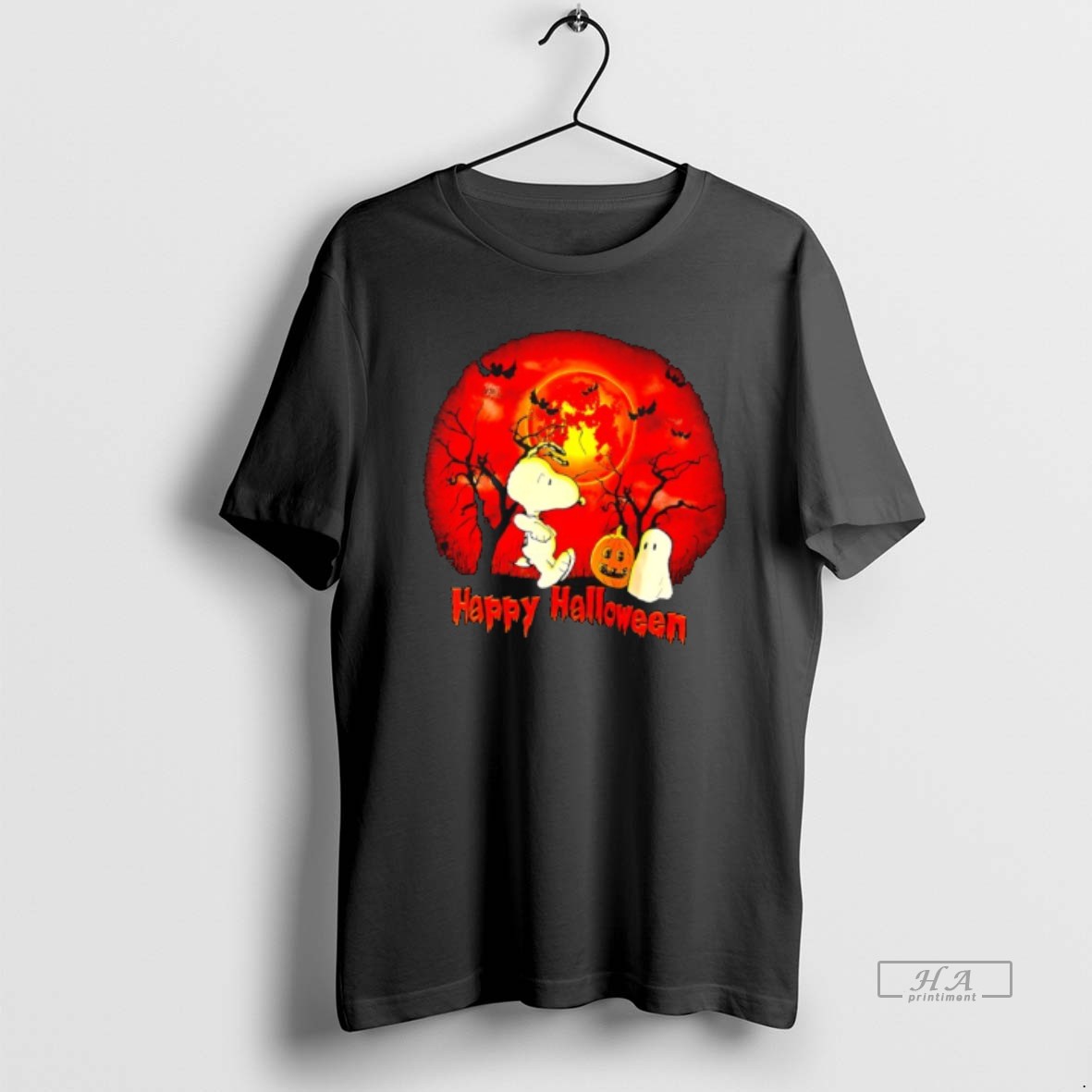 Trendy Snooppy Ghost Happy Halloween Tee Shirt