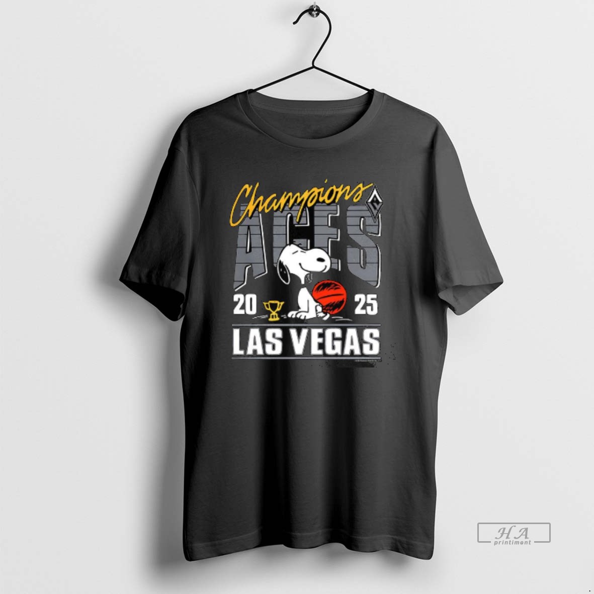 Trendy Snoopy X Las Vegas Aces Wnba 2025 Finals Champions Tee Shirt