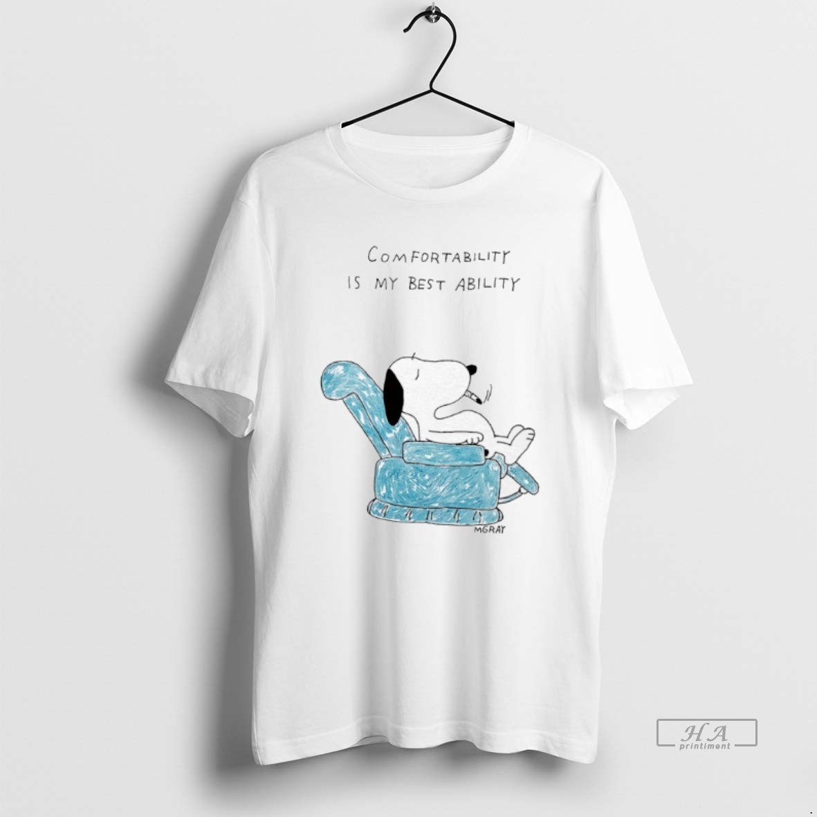 Trendy Snoopy Comfortability Is My Best Ability Tee Shirt