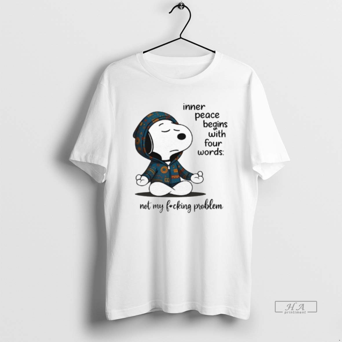 Trendy Snoopy Inner Peace Begins With Four Words Not My Fucking Problem Tee Shirt