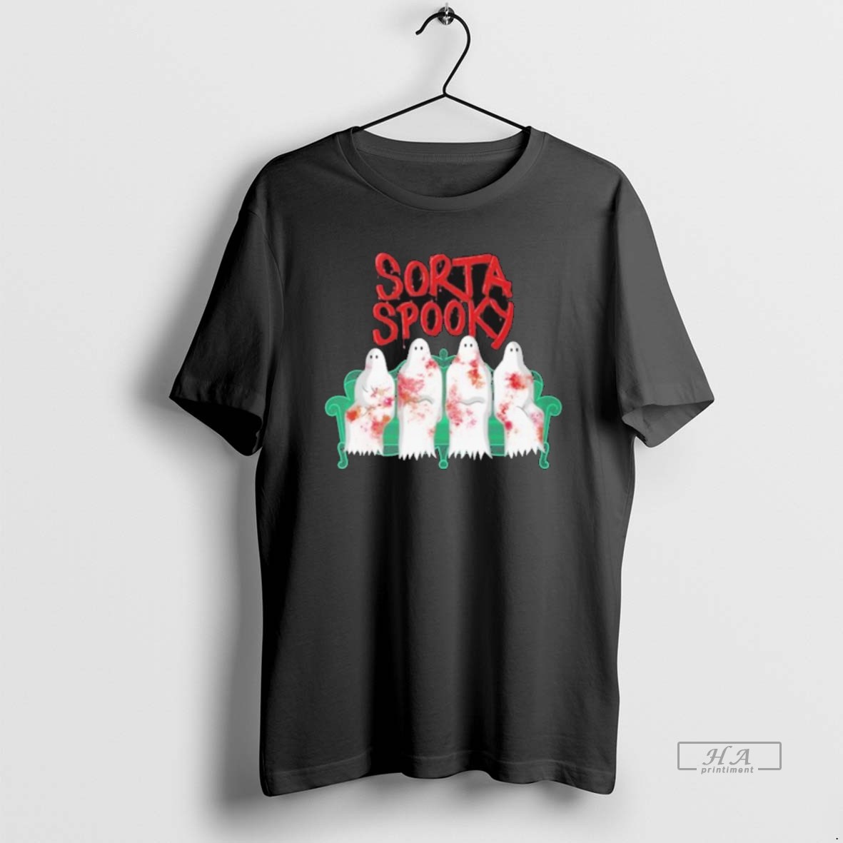 Trendy Sorta Spooky Deceased Ghostly Sofa Halloween Tee Shirt