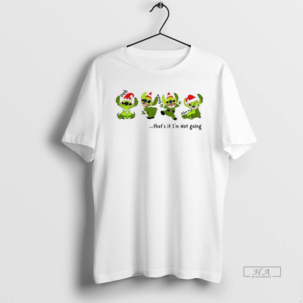 Trendy Stitch X Grinch Thats It Im Not Going Christmas White Tee Shirt