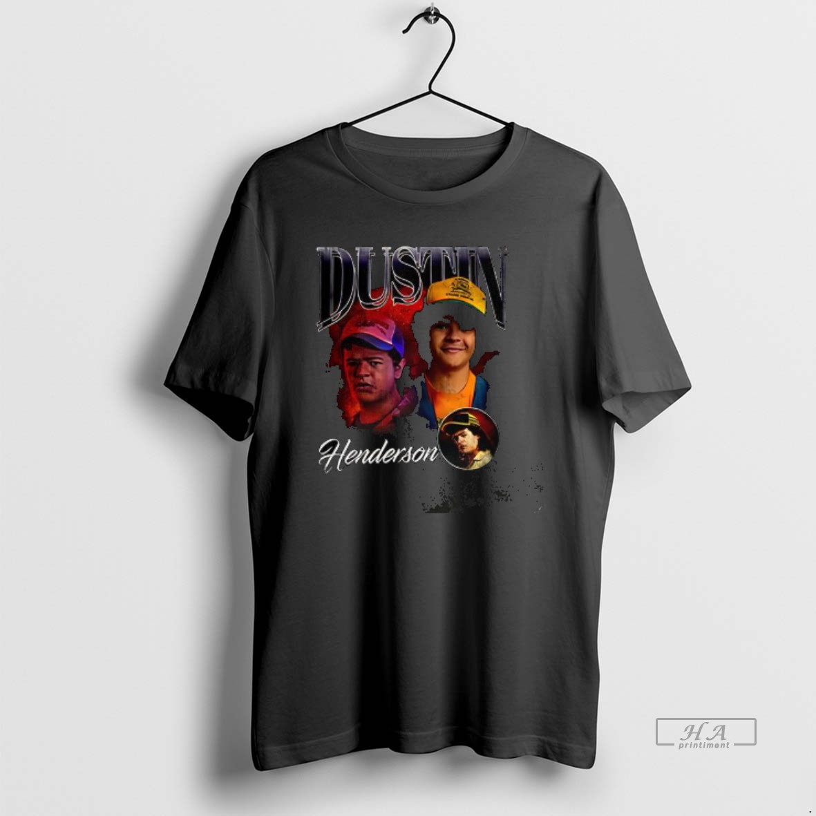 Trendy Stranger Things Dustin Henderson Graphic Tee Shirt