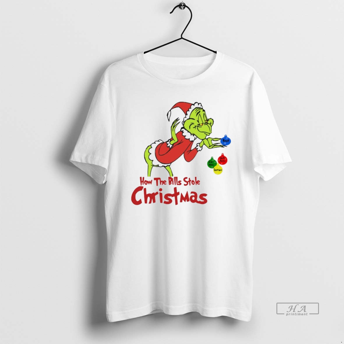 Trendy The Grinch How The Bills Stole Christmas White Tee Shirt