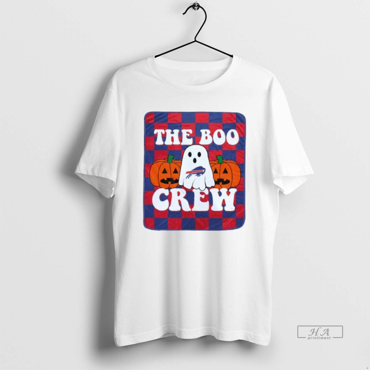 Trendy The Boo Crew Ghost And Pumpkin Buffalo Bills Mens White Tee Tee Shirt