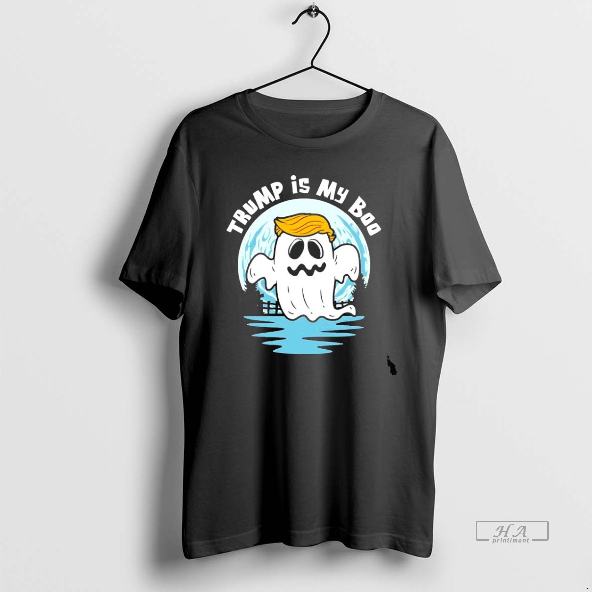 Trendy Trump Ghost Is My Boo Halloween Blackshirt Tee Shirt